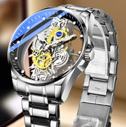 Automatic Quartz Gold Skeleton Vintage Mens Watch