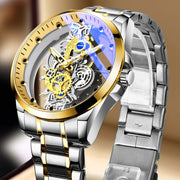 Automatic Quartz Gold Skeleton Vintage Mens Watch