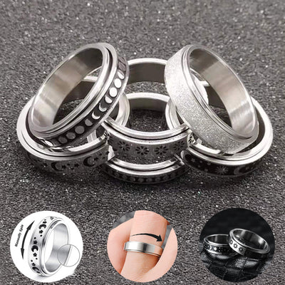 Rotatable Spinner Ring Moon Stars Relieve Anxiety Rings